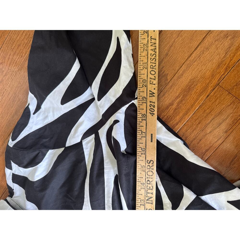 MSK | Summer Preppy Vacation Black/White Abstract Belted Fit & Flare Mini Dress - Picture 11 of 11